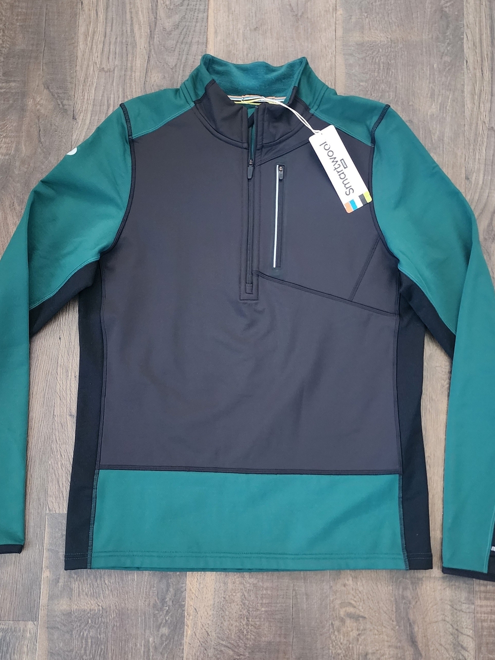 Smartwool Men's Evergreen and Black Half-Zip Pullover